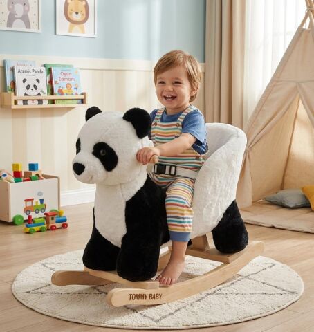 TommyBaby Sallanan Oyuncak At, Sallanan Ahşap Flamingo, FİL  Sallanan Flamingo Sallanan FİL PANDA