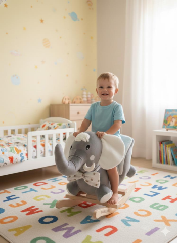 TommyBaby Sallanan Oyuncak At, Sallanan Ahşap Flamingo, FİL  Sallanan Flamingo Sallanan FİL