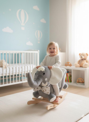 TommyBaby Sallanan Oyuncak At, Sallanan Ahşap Flamingo Sallanan Flamingo