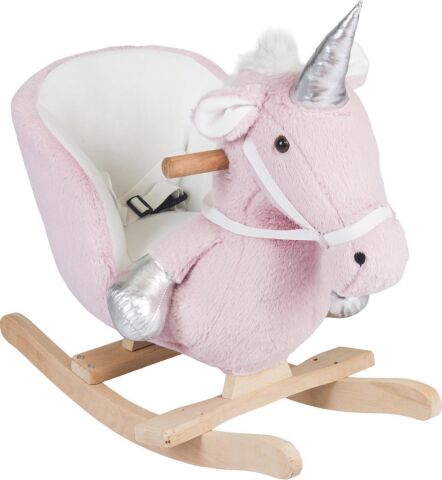 TommyBaby Egitici Peluş Sallanan At Ahsap Sallanan At UNİCORN PEMBE