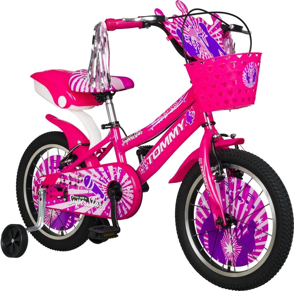 TommyBike 16 jant Bisiklet Lüx Aksesuarlı Cocuk Bisikleti 5-8 Yaş PEMBE