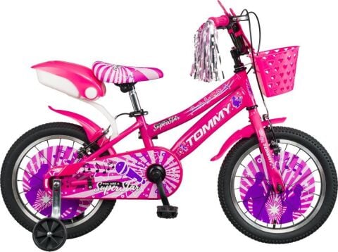 TommyBike 16 jant Bisiklet Lüx Aksesuarlı Cocuk Bisikleti 5-8 Yaş PEMBE