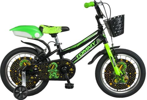 TommyBike 16 jant Bisiklet Lüx Aksesuarlı Cocuk Bisikleti 5-8 Yaş YEŞİL
