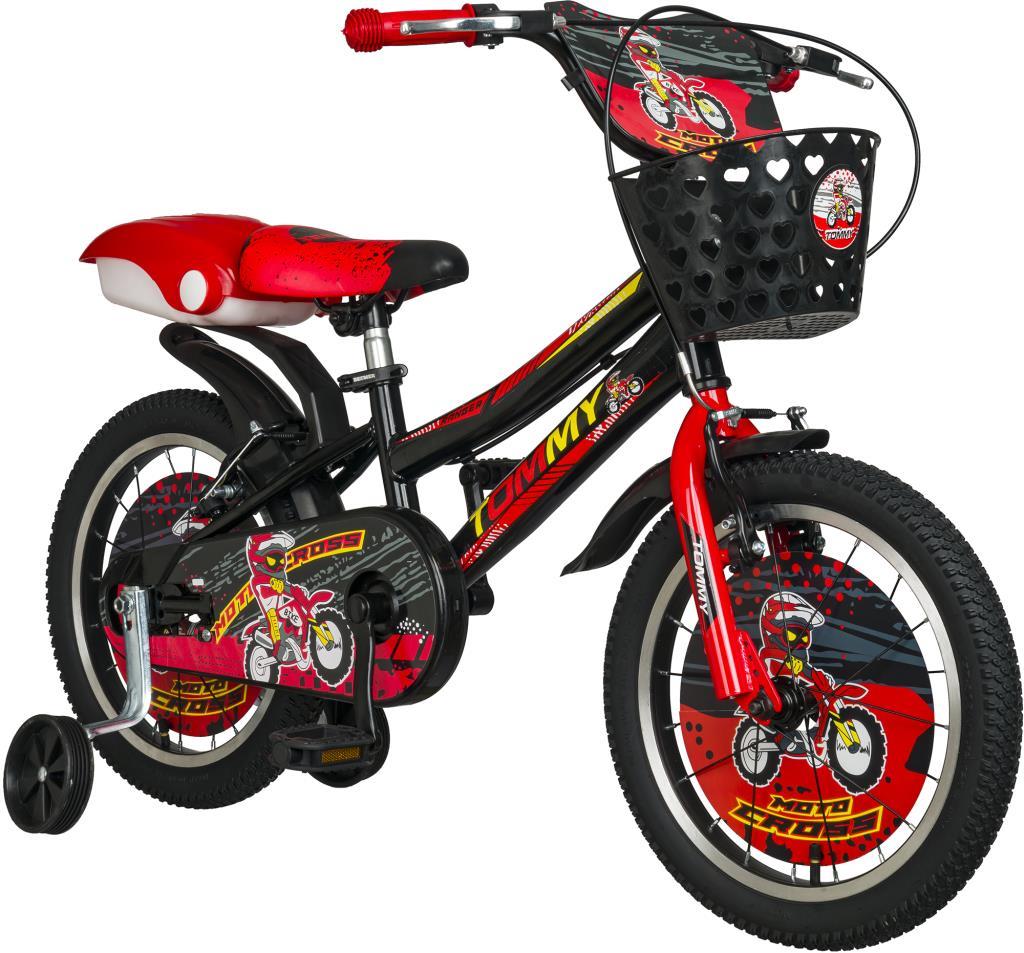 TommyBike 16 jant Bisiklet Lüx Aksesuarlı Cocuk Bisikleti 5-8 Yaş KIRMIZI