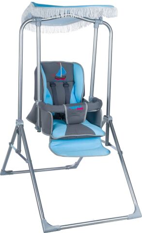 Pasha Baby M12 Lüx Tam Yatar Bebek Salıncak, Bebek Salıncağı GRİ-TURKUAZ