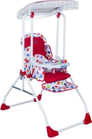 Taşpınar Lüx Tam Yatar Bebek Salıncak & Mama Sandalyesi KIRMIZI