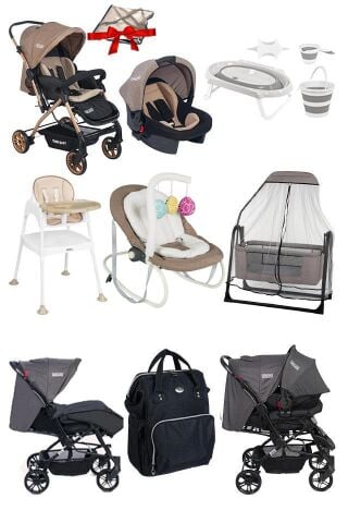 12 Parça Çeyiz Seti Bebek Arabası Puset Beşik Anakucağı Mama Sandalyesi KüvetTakımıBebekBakımÇantası