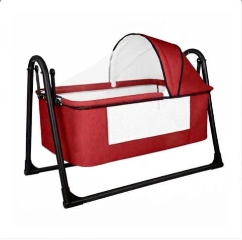 TommyBaby Sedef Sepet Beşik Portatif Bebek Beşiği Sallanır Beşik BORDO