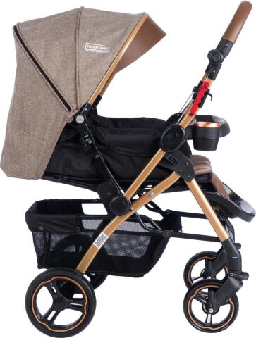 Tommybaby Tornado Plus Gold Alüminyum Lüx Çift Yön Bebek Arabası KAHVE