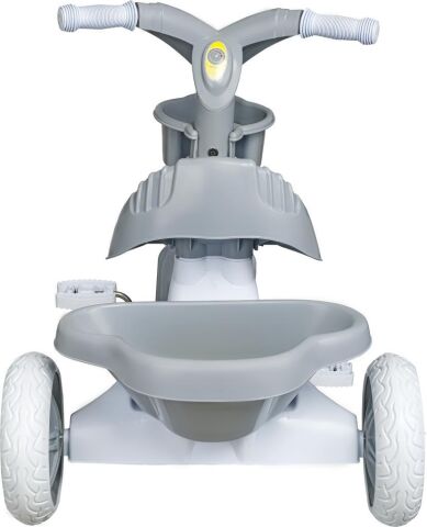 KİTTY Üç Tekerlekli Bisiklet Çocuk Bisikleti 3 Teker Bisiklet 1-3-5 Yaş Plastik Motor İlk Bisiklet Sepetli GRİ