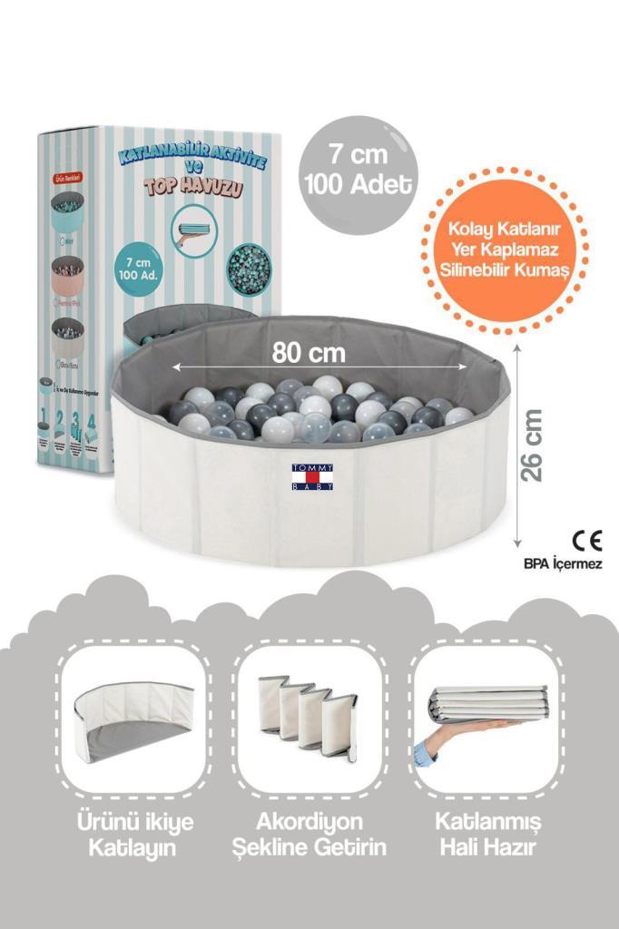 Katlanır Aktivite ve Top Havuzu, 100 Adet Toplu