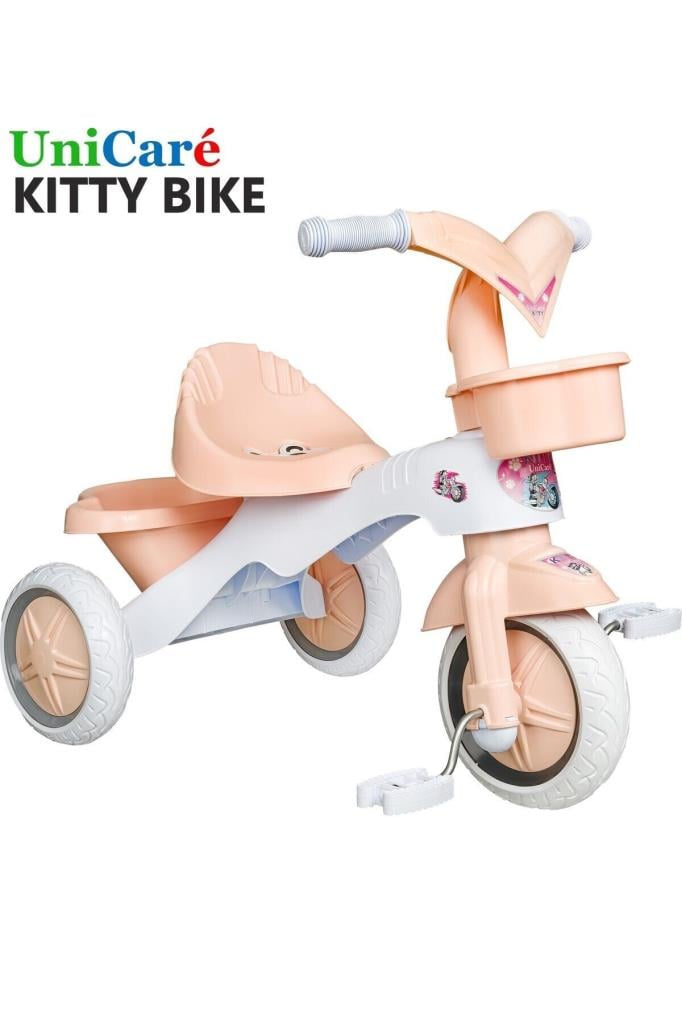 KİTTY Üç Tekerlekli Bisiklet Çocuk Bisikleti 3 Teker Bisiklet 1-3-5 Yaş Plastik Motor İlk Bisiklet Sepetli SOMON