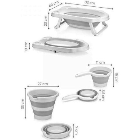 TommyBaby Katlanır Küvet Seti 4 lü Set Banyo Seti