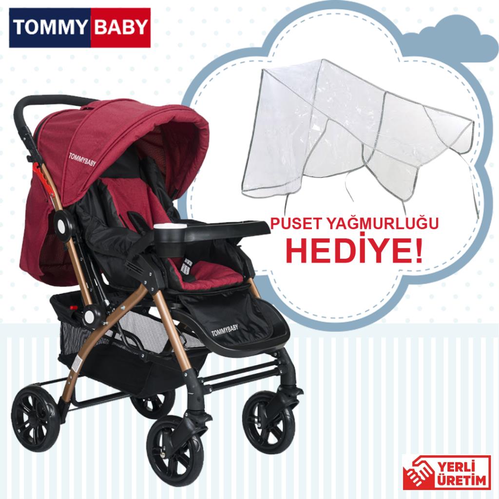 Tommybaby Eagle Gold Alüminyum Lüx Çift Yön Bebek Arabası BORDO