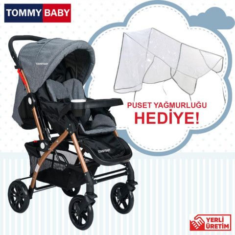 Tommybaby Eagle Gold Alüminyum Lüx Çift Yön Bebek Arabası FÜME