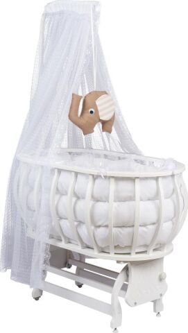 TommyBaby Sepet Beşik Ahşap Beşik Uyku Setli Doğal Ahşap Beşik bambu00