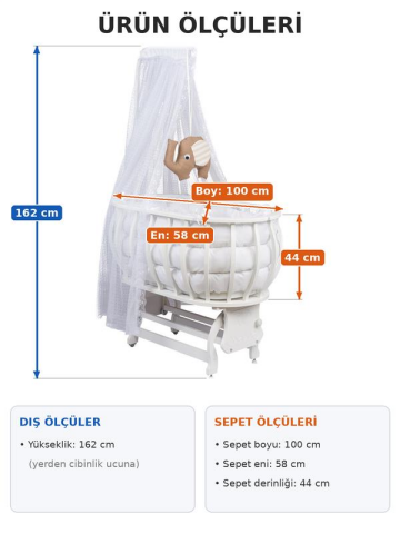 TommyBaby Sepet Beşik Ahşap Beşik Uyku Setli Doğal Ahşap Beşik bambu00