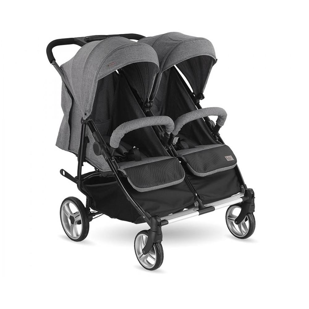BH-3077 CITY TWIN İKİZ PUSET BEBEK ARABASI GRİ