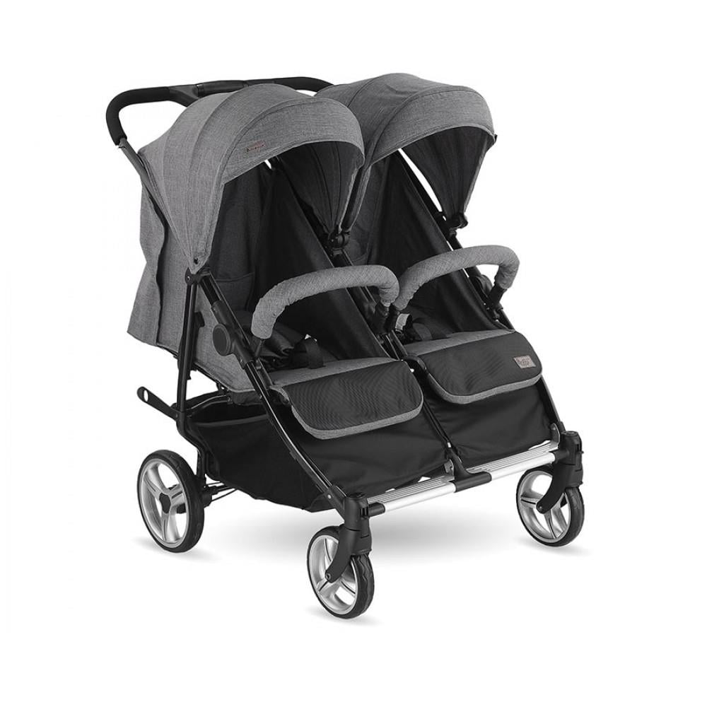 BH-3077 CITY TWIN İKİZ PUSET BEBEK ARABASI GRİ