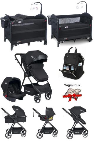 Handy Yenidoğan Seti Bebek Arabası Travel Sistem Oyun Parkı Çanta SİYAH