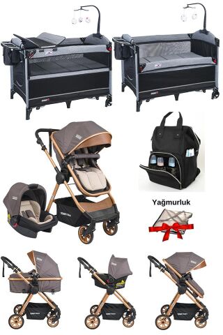 Handy Yenidoğan Seti Bebek Arabası Travel Sistem Oyun Parkı Çanta ANTRASİT