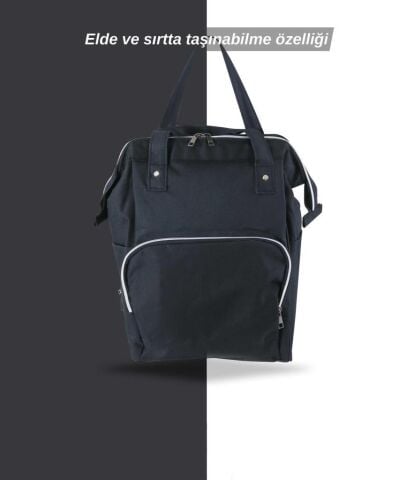 Tommybaby Anne Bebek Bakım Sırt Çantası Biberon Termoslu Sıvı Geçirmez Bebek Çantası GRİ