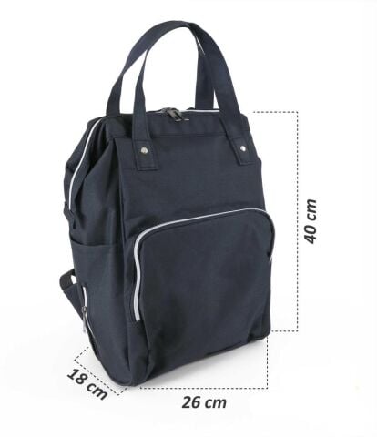 Tommybaby Anne Bebek Bakım Sırt Çantası Biberon Termoslu Sıvı Geçirmez Bebek Çantası SİYAH