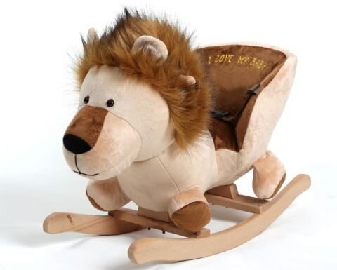TommyBaby Egitici Peluş Sallanan Aslan Ahsap Sallanan ASLAN
