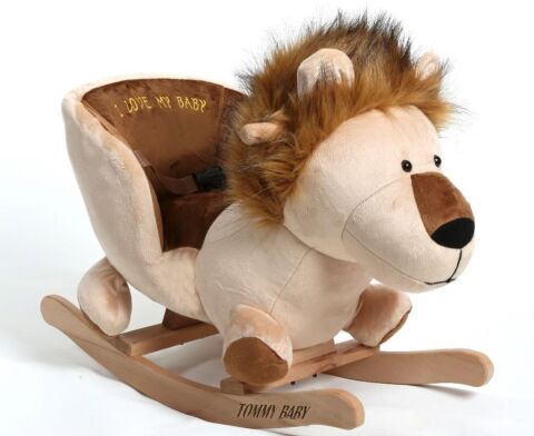 TommyBaby Egitici Peluş Sallanan Aslan Ahsap Sallanan ASLAN