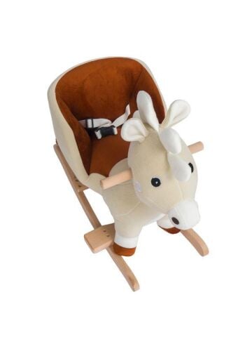 TommyBaby Egitici Peluş Sallanan At Ahsap Sallanan At PEMBE