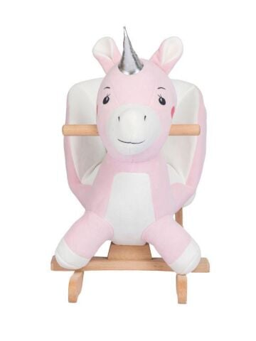 TommyBaby Egitici Peluş Sallanan At Ahsap Sallanan At PEMBE