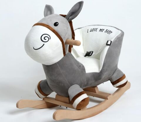 TommyBaby Egitici Peluş Sallanan At Ahsap Sallanan At