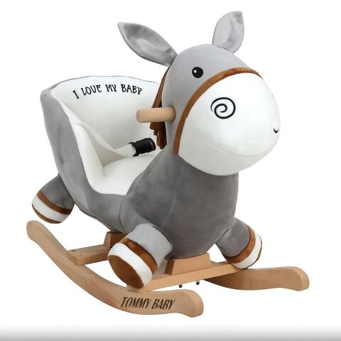 TommyBaby Egitici Peluş Sallanan At Ahsap Sallanan At KREM