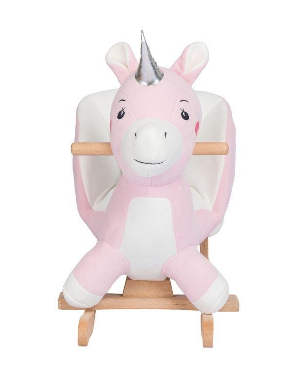 TommyBaby Egitici Peluş Sallanan At Ahsap Sallanan At PEMBE