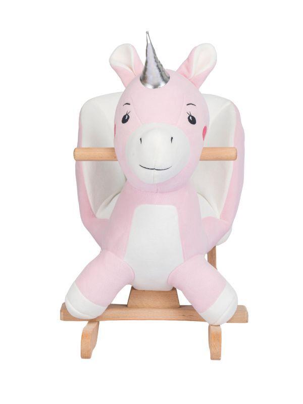 TommyBaby Egitici Peluş Sallanan At Ahsap Sallanan At PEMBE