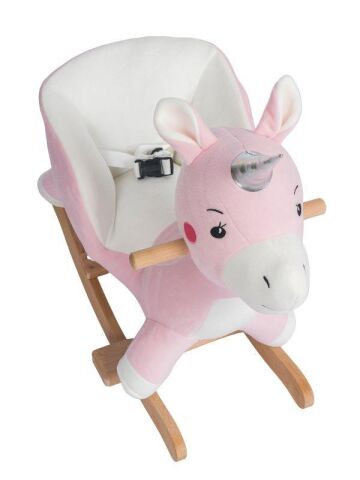 TommyBaby Egitici Peluş Sallanan At Ahsap Sallanan At PEMBE