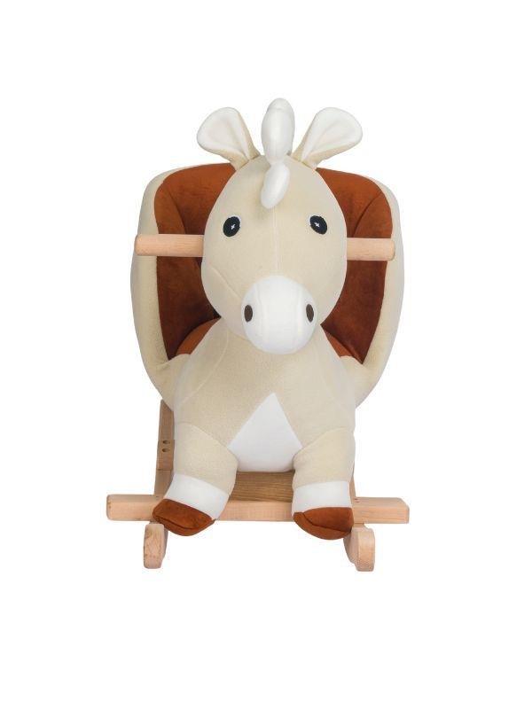 TommyBaby Egitici Peluş Sallanan At Ahsap Sallanan At KREM