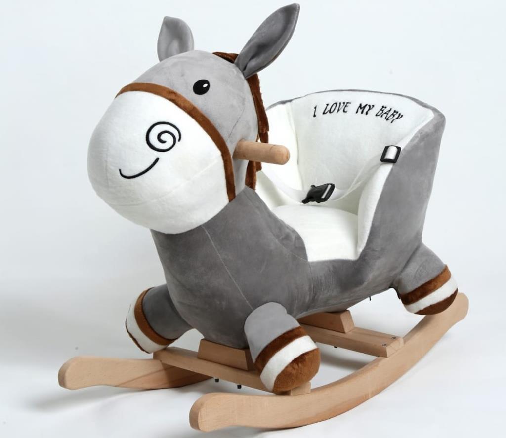 TommyBaby Egitici Peluş Sallanan At Ahsap Sallanan At FÜME