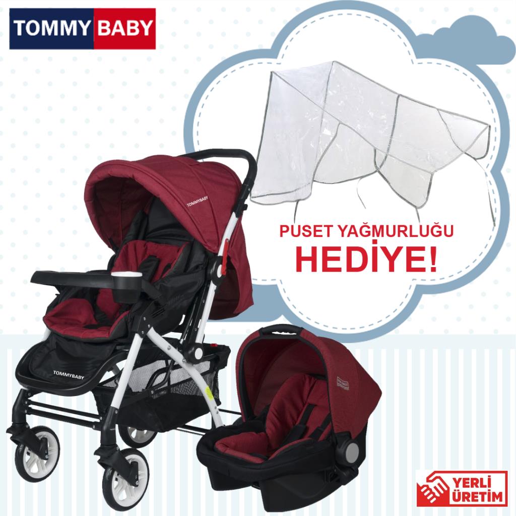 Tommybaby Eagle Travel (Seyahat) Sistem Bebek Arabası KIRMIZI