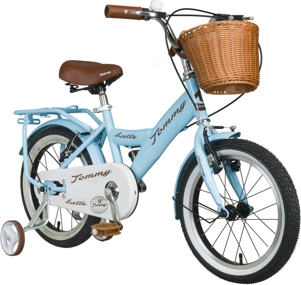 TommyBike Latte Sepetli, Elcikli 16 Jant Çocuk Bisikleti, 4-6 Yaş Çocuk Bisikleti BEBE MAVİSİ