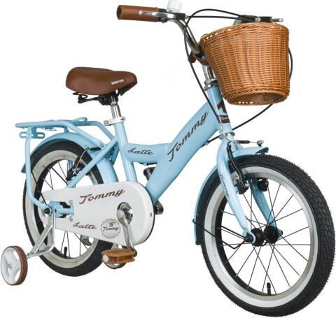 TommyBike Latte Sepetli, Elcikli 16 Jant Çocuk Bisikleti, 4-6 Yaş Çocuk Bisikleti BEBE MAVİSİ
