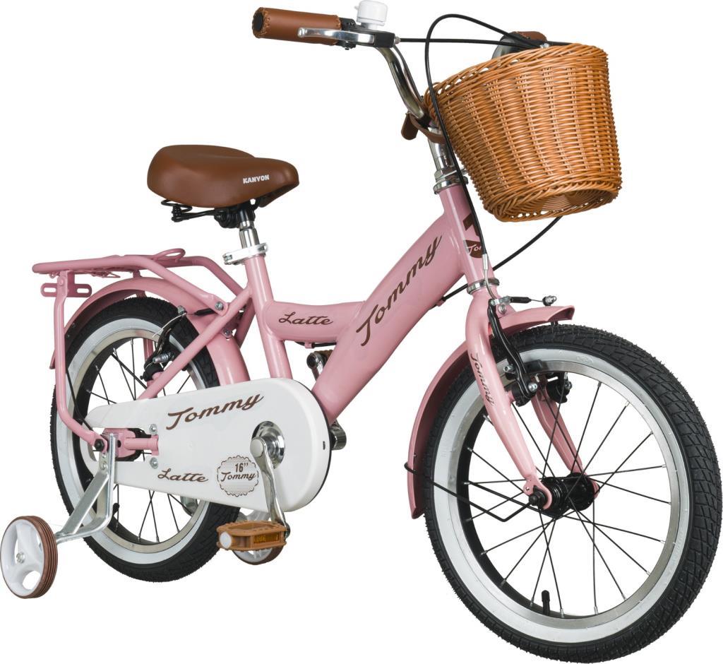 TommyBike Latte Sepetli, Elcikli 16 Jant Çocuk Bisikleti, 4-6 Yaş Çocuk Bisikleti PUDRA PEMBE