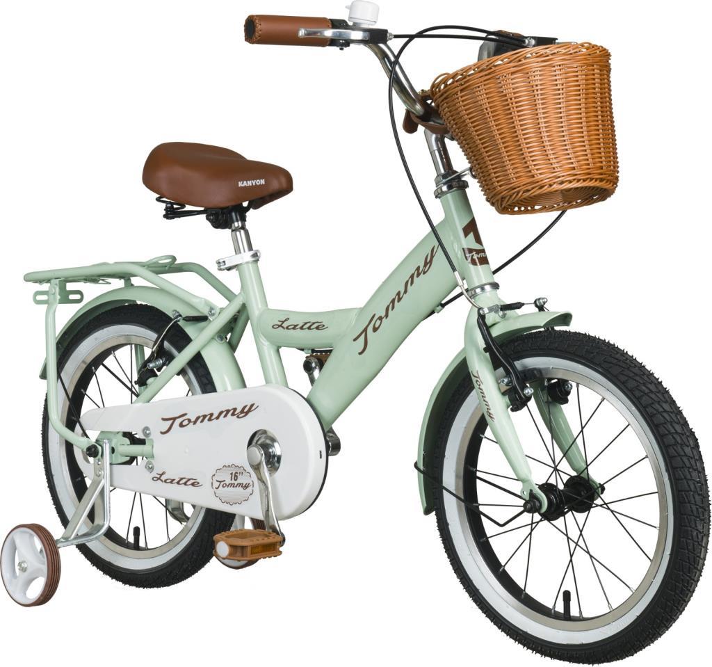 TommyBike Latte Sepetli, Elcikli 16 Jant Çocuk Bisikleti, 4-6 Yaş Çocuk Bisikleti SU YEŞİLİ