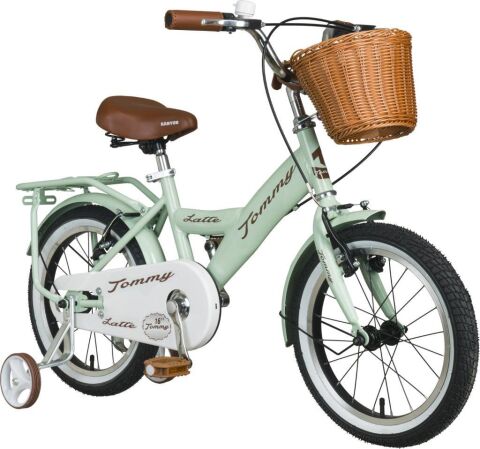 TommyBike Latte Sepetli, Elcikli 16 Jant Çocuk Bisikleti, 4-6 Yaş Çocuk Bisikleti SU YEŞİLİ