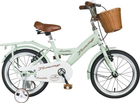 TommyBike Latte Sepetli, Elcikli 16 Jant Çocuk Bisikleti, 4-6 Yaş Çocuk Bisikleti SU YEŞİLİ