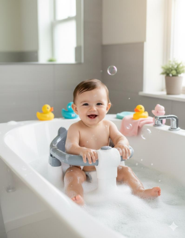 TommyBaby Lüx Banyo Oturağı Mama Oturağı Bebek Banyo Oturağı GRİ