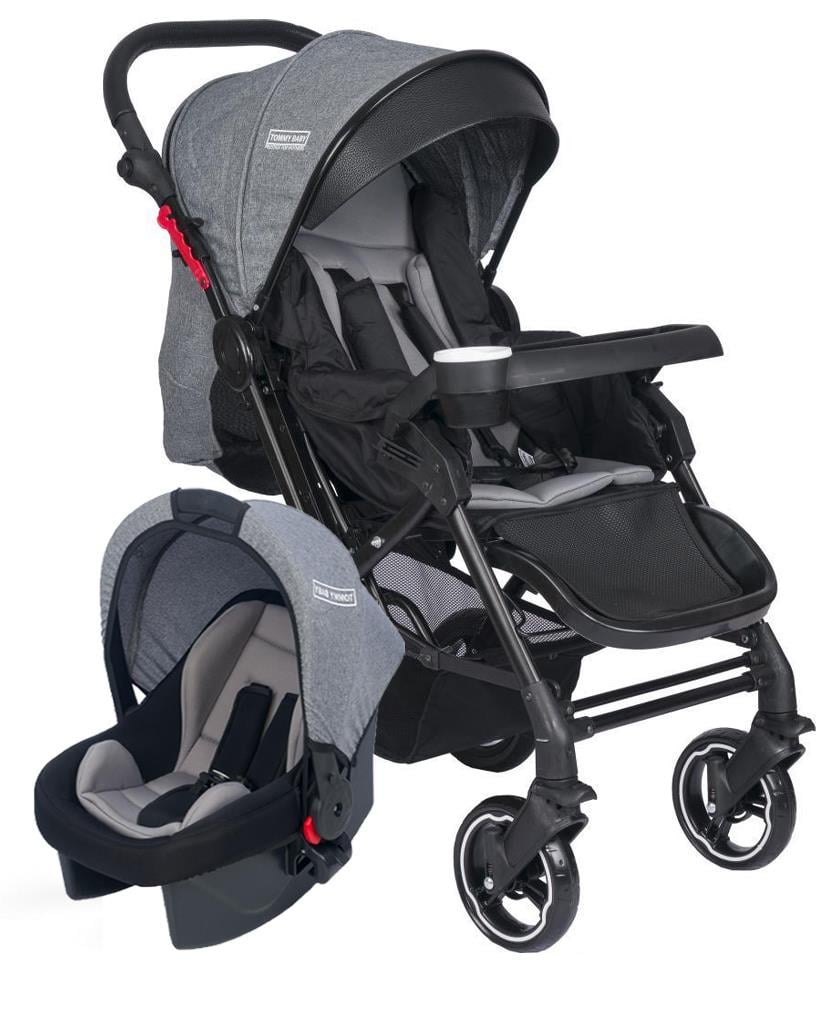 TommyBaby Tornado Travel Çift Yönlü Bebek Arabası Seyahat Sistem Puset GRİ
