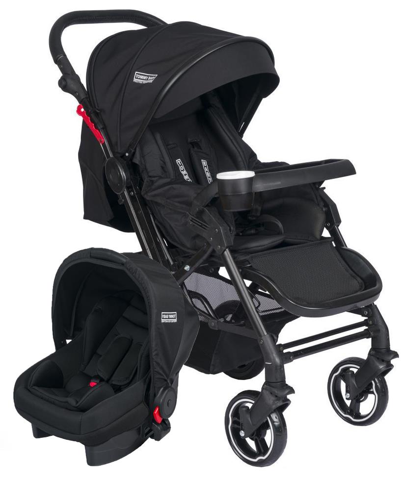 TommyBaby Tornado Travel Çift Yönlü Bebek Arabası Seyahat Sistem Puset SİYAH