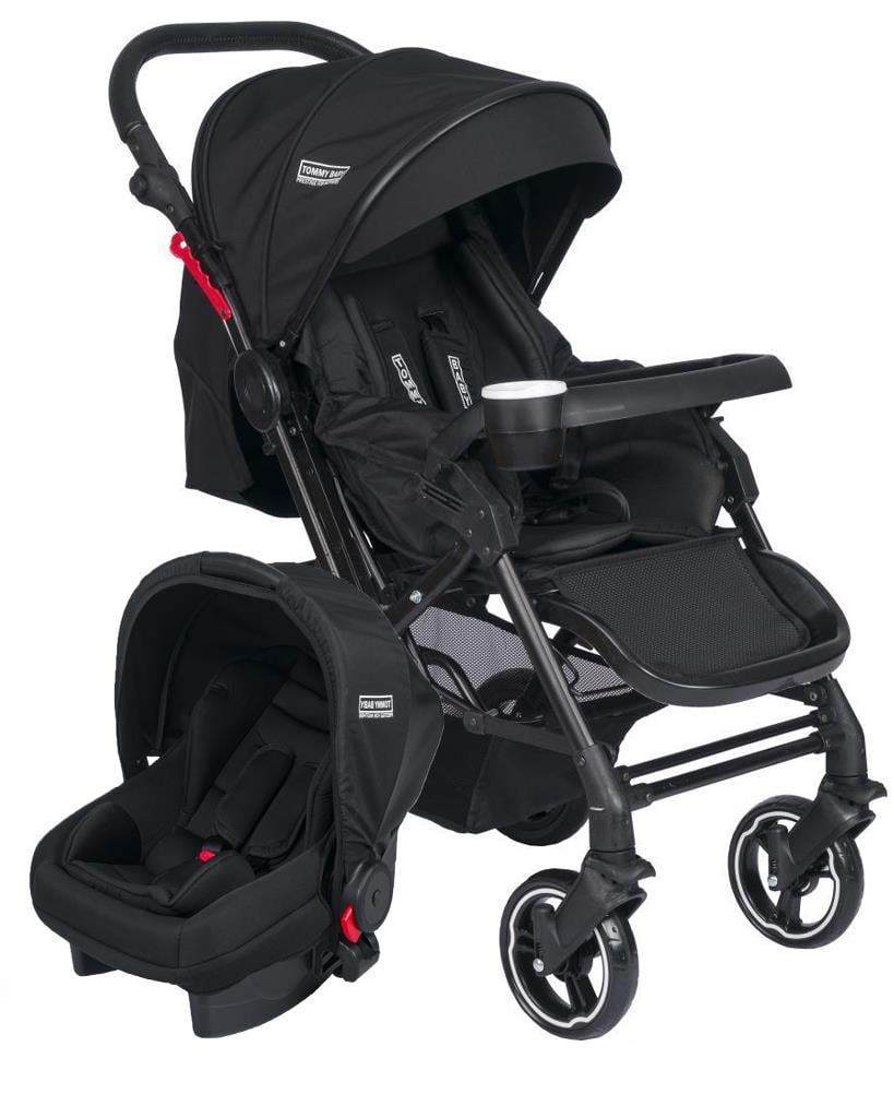 TommyBaby Tornado Travel Çift Yönlü Bebek Arabası Seyahat Sistem Puset SİYAH