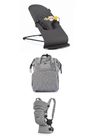 Tommybaby premium 3'lü set-Ana Kucağı-Çanta-Kanguru